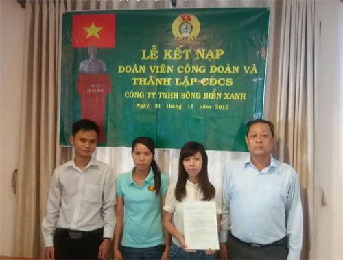 Thành lập Công đoàn cơ sở Công ty TNHH Sóng Biển Xanh