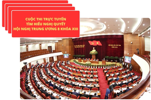 Cuộc thi trắc nghiệm trực tuyến tìm hiểu Nghị quyết Hội nghị Trung ương 8 khóa XIII