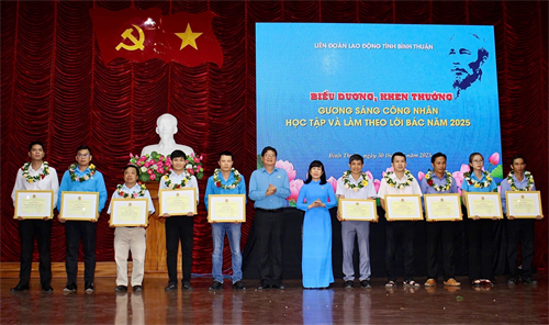 Biểu dương 27 gương công nhân, viên chức, lao động tỉnh Bình Thuận nhân dịp Tháng Công nhân năm 2025