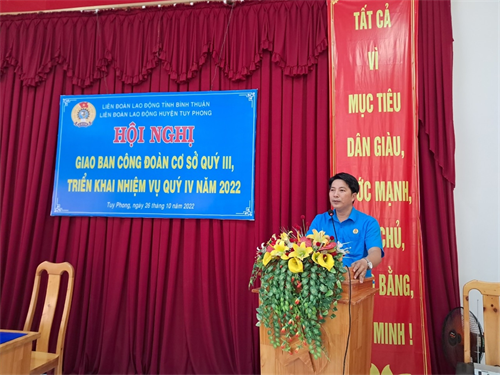 LĐLĐ huyện Tuy Phong tổ chức Hội nghị giao ban tình hình hoạt động công đoàn quý III  năm 2022
