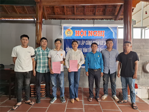 Lao động thị xã La Gi tổ chức lễ thành lập CĐCS Công ty TNHH vận tải Hưng Phát Thịnh