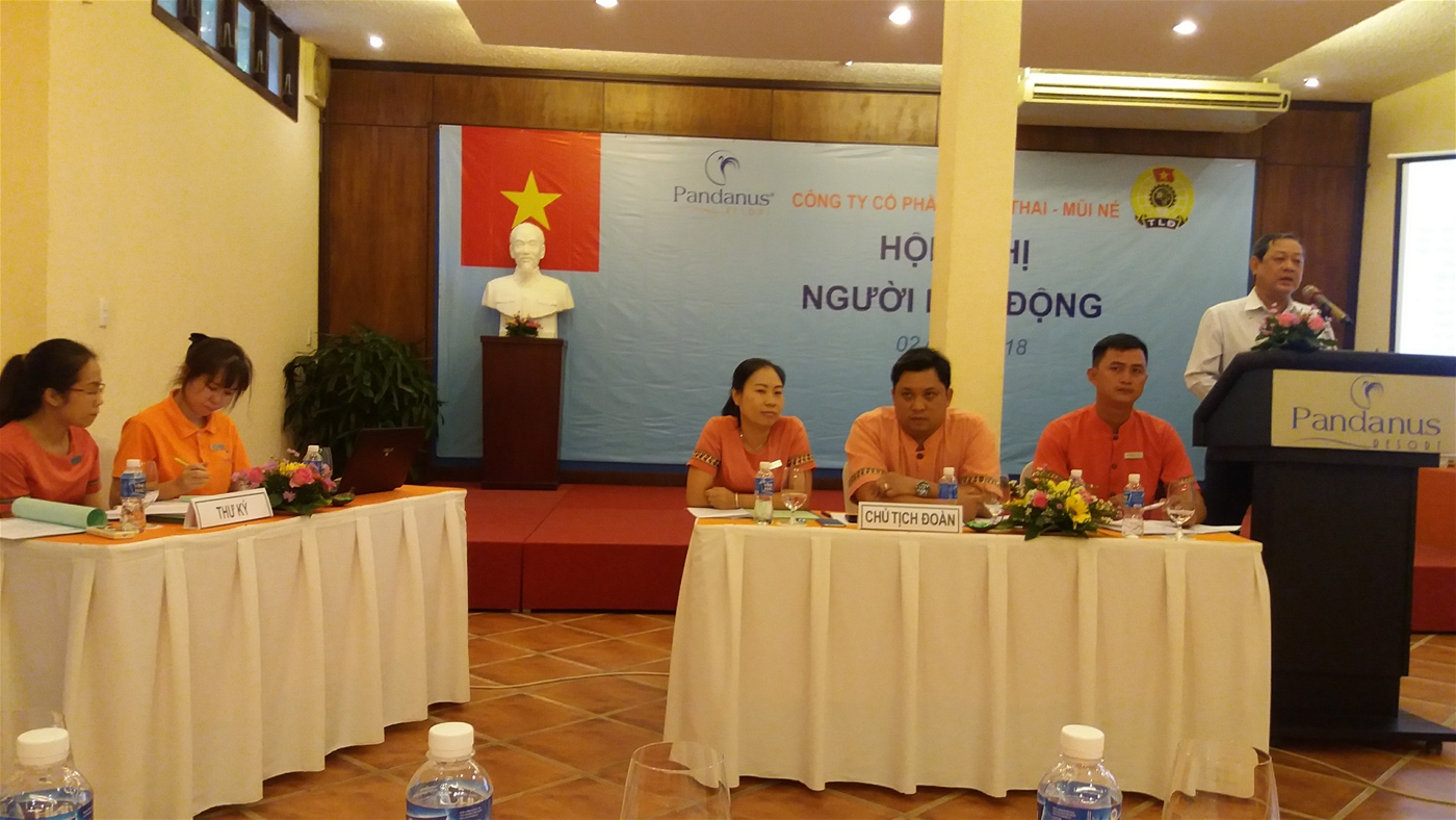 (Ảnh: Hội nghị Người lao động Công ty Cổ phần Thiên Thai Mũi Né)