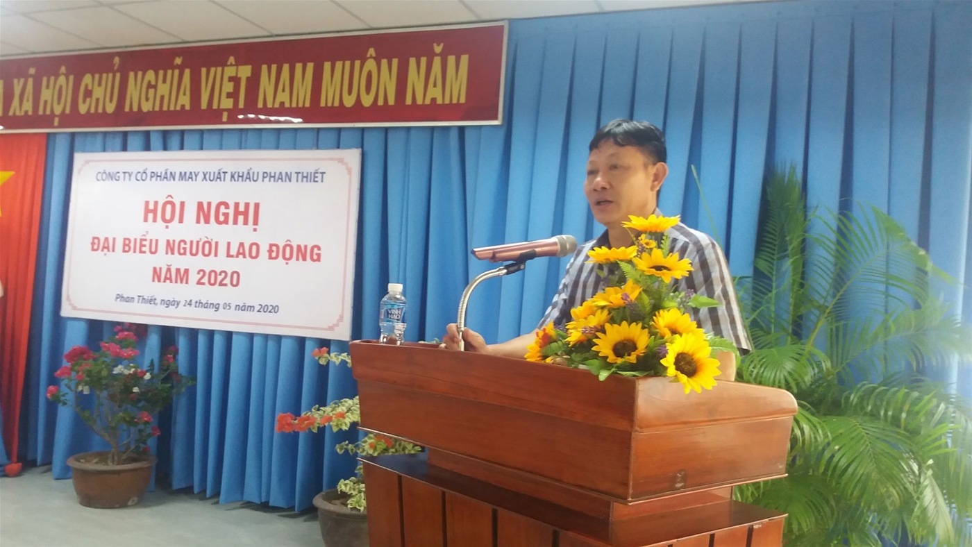 Ảnh: Ông Lê Thanh Hoài Vũ - Tổng Giám đốc Công ty phát biểu tại Hội nghị