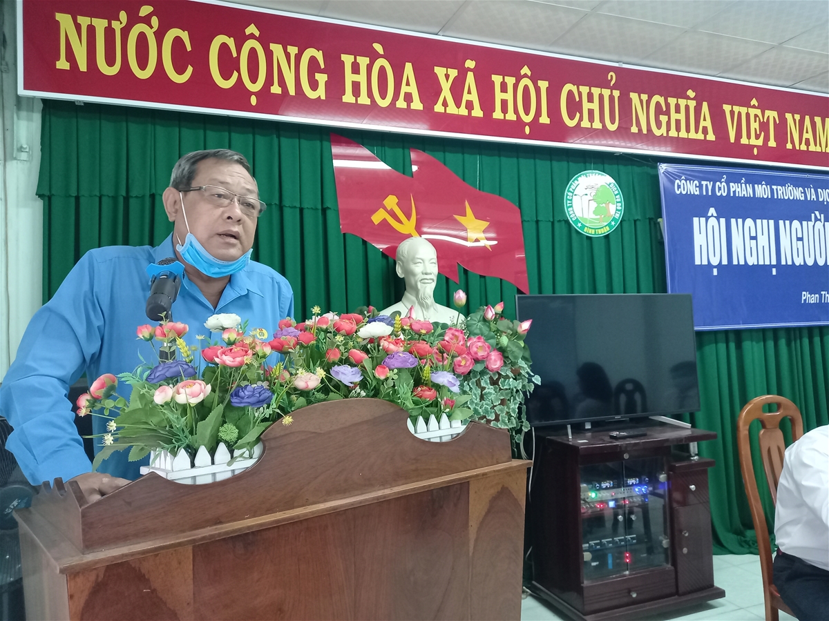Ảnh: ông võ Huy Luận - Chủ tịch LĐLĐ thành phố phát biểu chỉ đạo tại Hội nghị